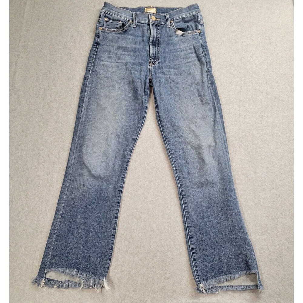 Mother Denim The Insider Crop Step Fray Girl Crush Cotton Stretch Skinny Jean 28